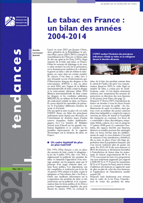 Le tabac en France : un bilan des années 2004-2014