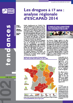 Tendances 102 - juillet 2015 - Les drogues à 17 ans : analyse régionale de l’enquête ESCAPAD 2014